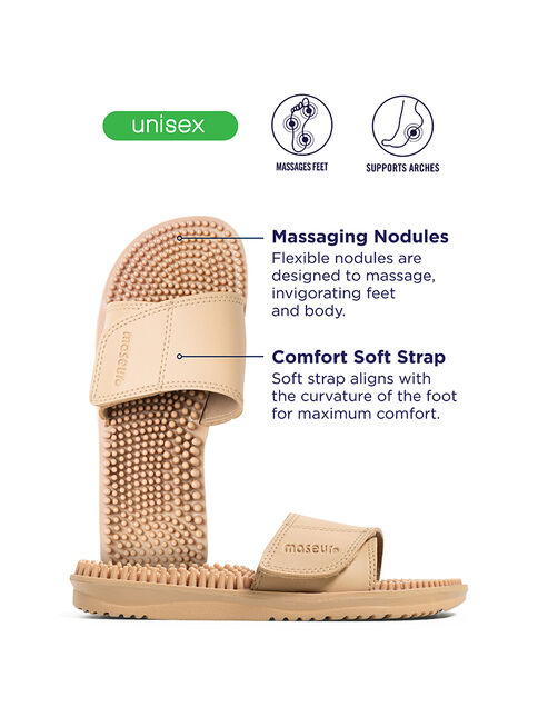Maseur Invigorating Massage Sandal Beige Size 10