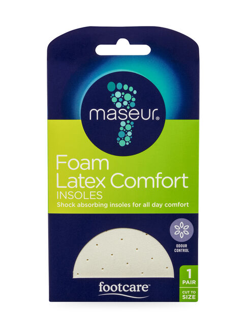 Foam Latex Comfort Insoles, 1 pair