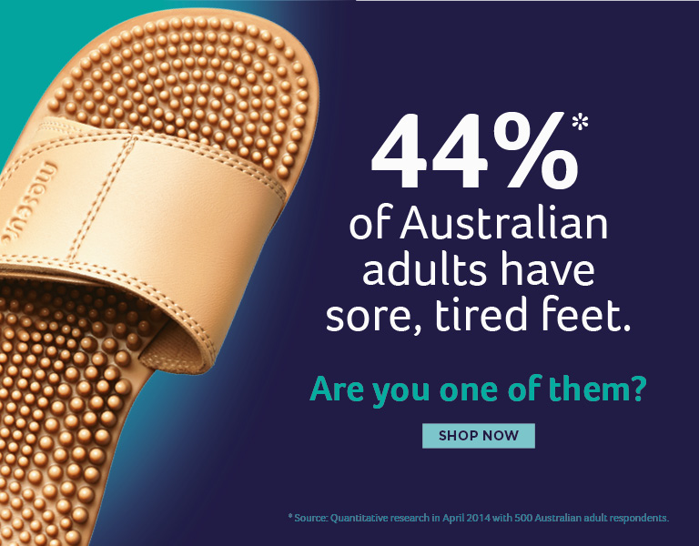 44% of Australian adults have sore, tired feet. Are you one of them? Shop Maseur Sandals