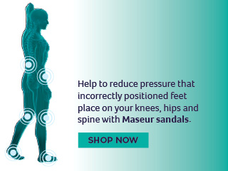 Help to reduce pressure that incorrectly positioned feet place on your knees, hips and spine wit Maseur sandals.